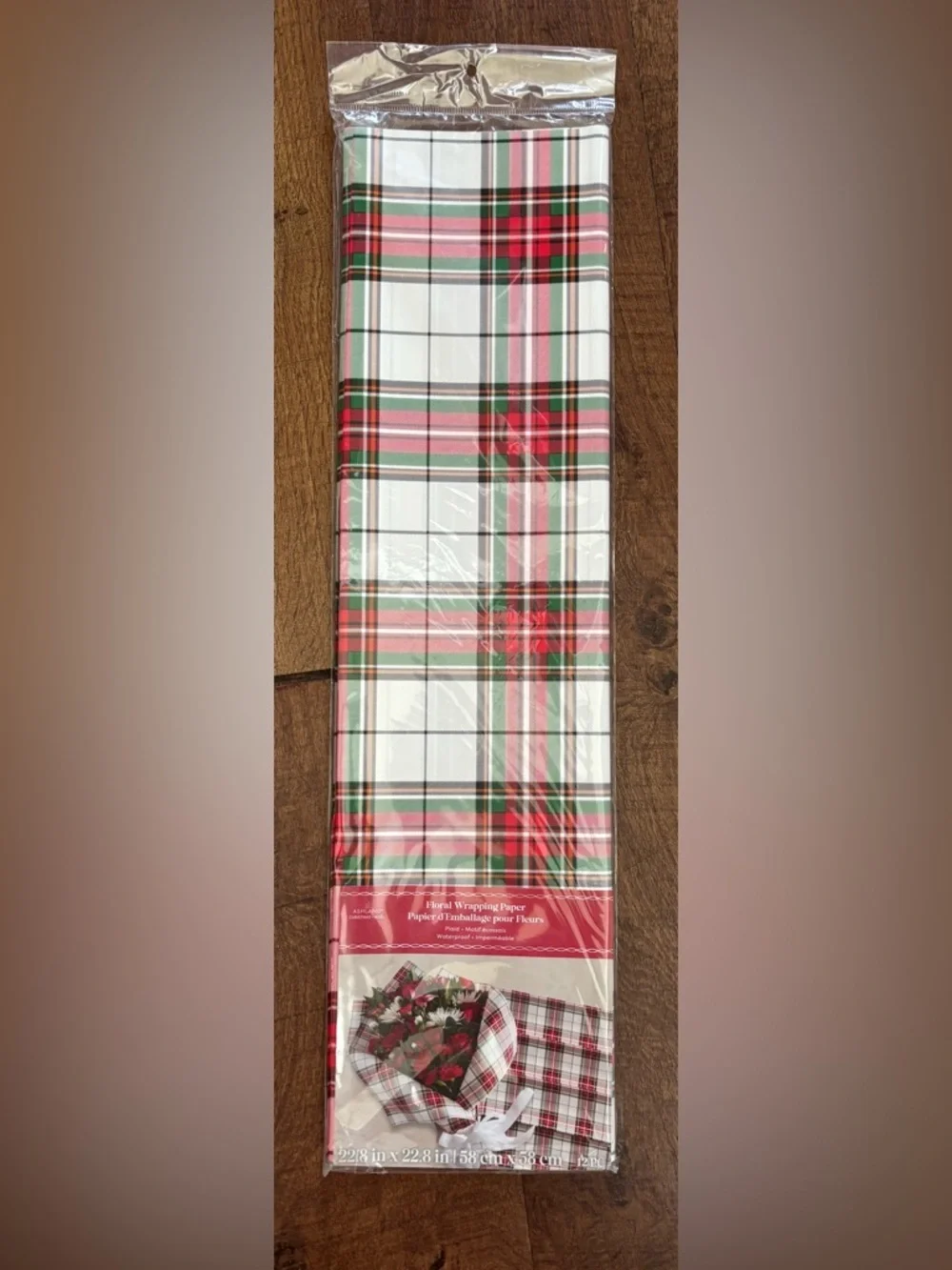 floral wrapping paper-3 sets NWT NEW plaid Christmas 36 sheets